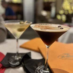 Dirty Goose martini &amp; espresso martini