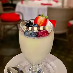 Panna Cotta Topped With Berries