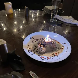 Complimentary anniversary cannoli