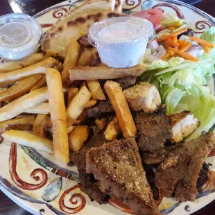Trio meat gyro platter