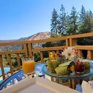 Breakfast, served to us on the private deck right outside the Bella Vista suite.