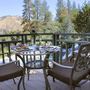 Breakfast on private guest balcony.