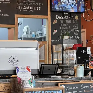 a coffee shop counter