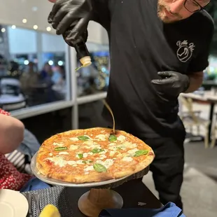 - Margherita Pizza  drizzled with olive oil