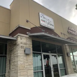 After the owner came out and took a picture of our license plate. They need to fix that front door.