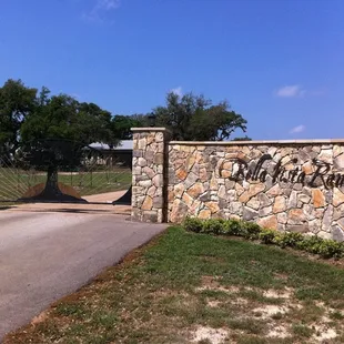 the entrance to the ranch