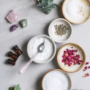 Bath salts, bath bombs and shower bursts.