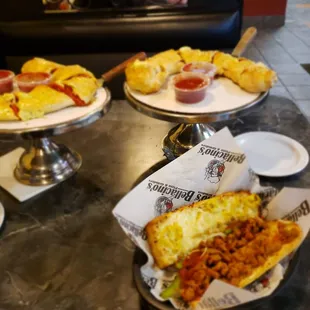 Delicious food  stromboli and some grinders