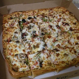 Sicilian square pizza = yum!