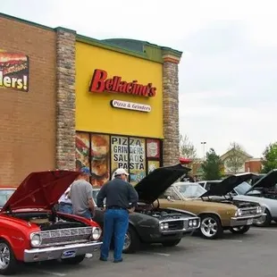 a line of classic cars