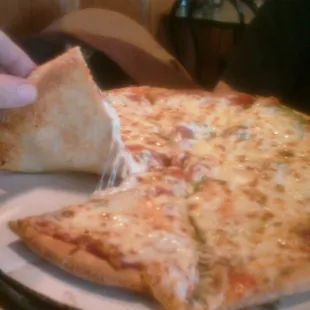&quot;Super&quot; specialty pizza - pepperoni, onions, green peppers - Center was gummy, outer rim was perfect... great sauce.
