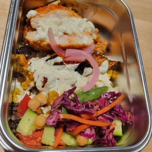 I was hungry and ordered the chicken bowl. It was delicious and definitely left me satisfied.