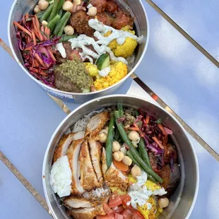 Chicken bowl and Meatball Bowl