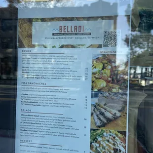 Menu at Belladi Kitchen in Oakland.