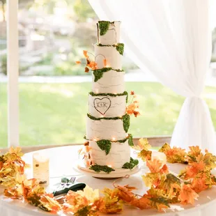 a wedding cake on a table
