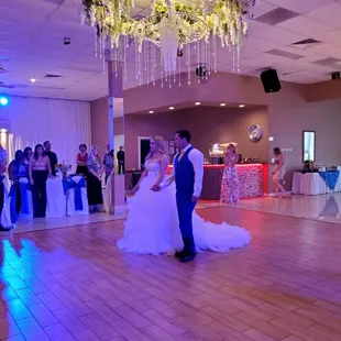Bride and grooms intro to their first dance