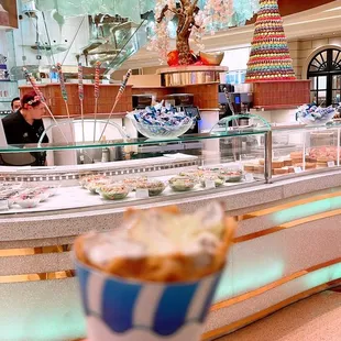 Cookies and cream in a cone almost gone hehe!!