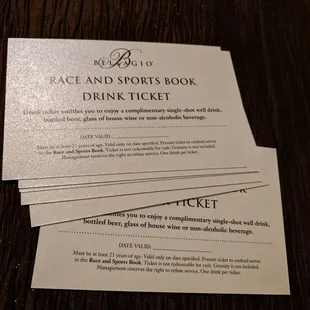 Dem free drink cards
