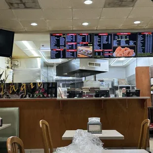 Trash left on table in dinning area.