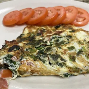 Egg white Omelet with Spinach &amp; Tomatoes