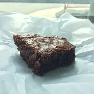 The brownie... (Please ignore the bite out of the back. I couldn&apos;t wait!)