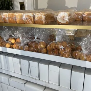 a variety of breads and pastries