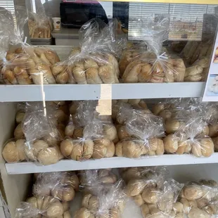 a display of baked goods