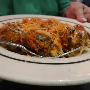 Spaghetti and meatballs