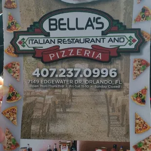 the menu