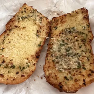 Yummy warm garlic bread