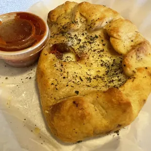 Cheese Calzone with Pepperoni Roll and Sausage Roll
