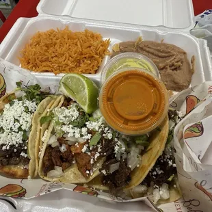 4 Taco, Carne Asada, Barbacoa, Pastor