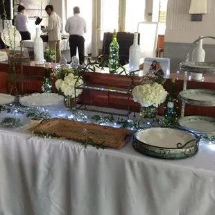 Set up of dessert table