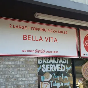 Sign outside. Very easy to miss.