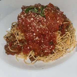 Angel hair with Meat sauce