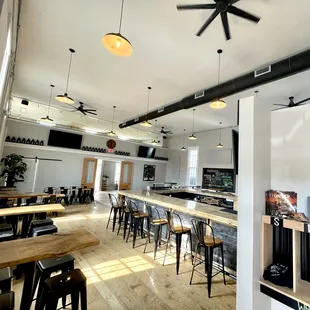 the bar and dining area