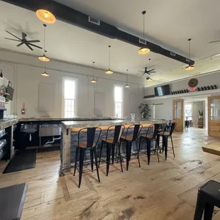 the bar and dining area