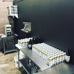 We sell cans and Growlers to go!