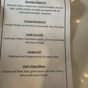 menu