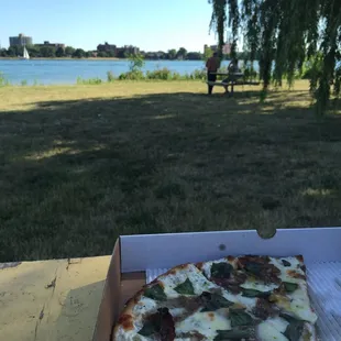 pizza, outside