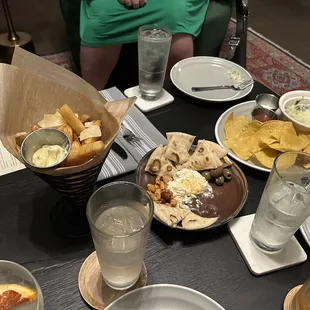 Truffle Fries, Honey Whipped Feta Dip, Artichoke Dip