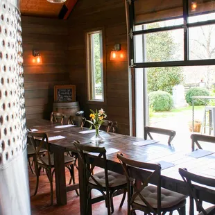 the dining room and patio