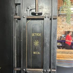 Opened up the old vault door complete with safe inside