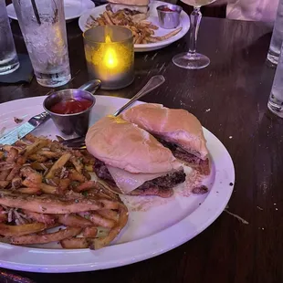 burger &amp; truffle fries