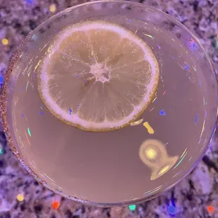 Luna Azul Side Car with a cayenne sugar rim