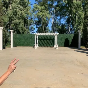 Out door space - white arch