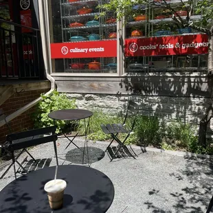 Outdoor tables - front of store