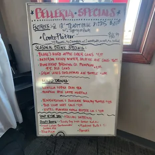 Menu of the day!