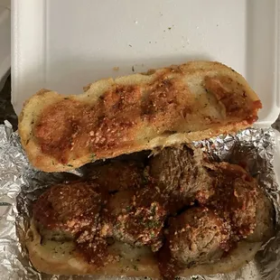 Meatball sandwich, Bun not toasted and no cheese.