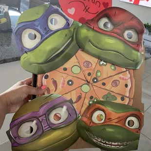 Ninja turtle Valentine's Day box used/ donated by the pizzeria!